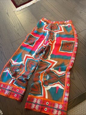 Zara Multicolor Geometric Wide-Leg Pants